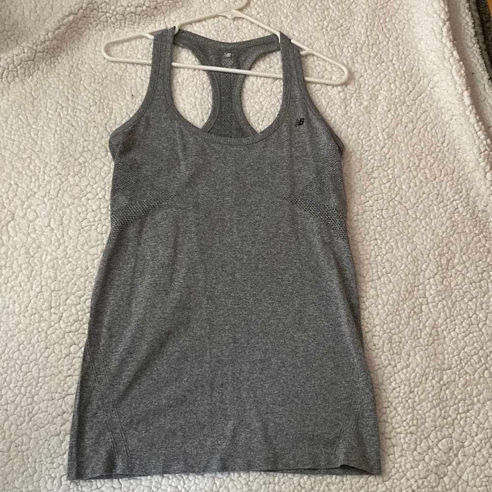 NB grey workout racer back tank. Size L